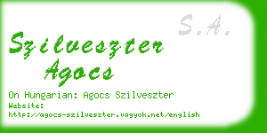 szilveszter agocs business card